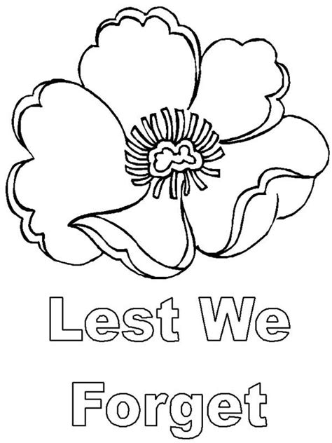 lest we forget poppy colouring